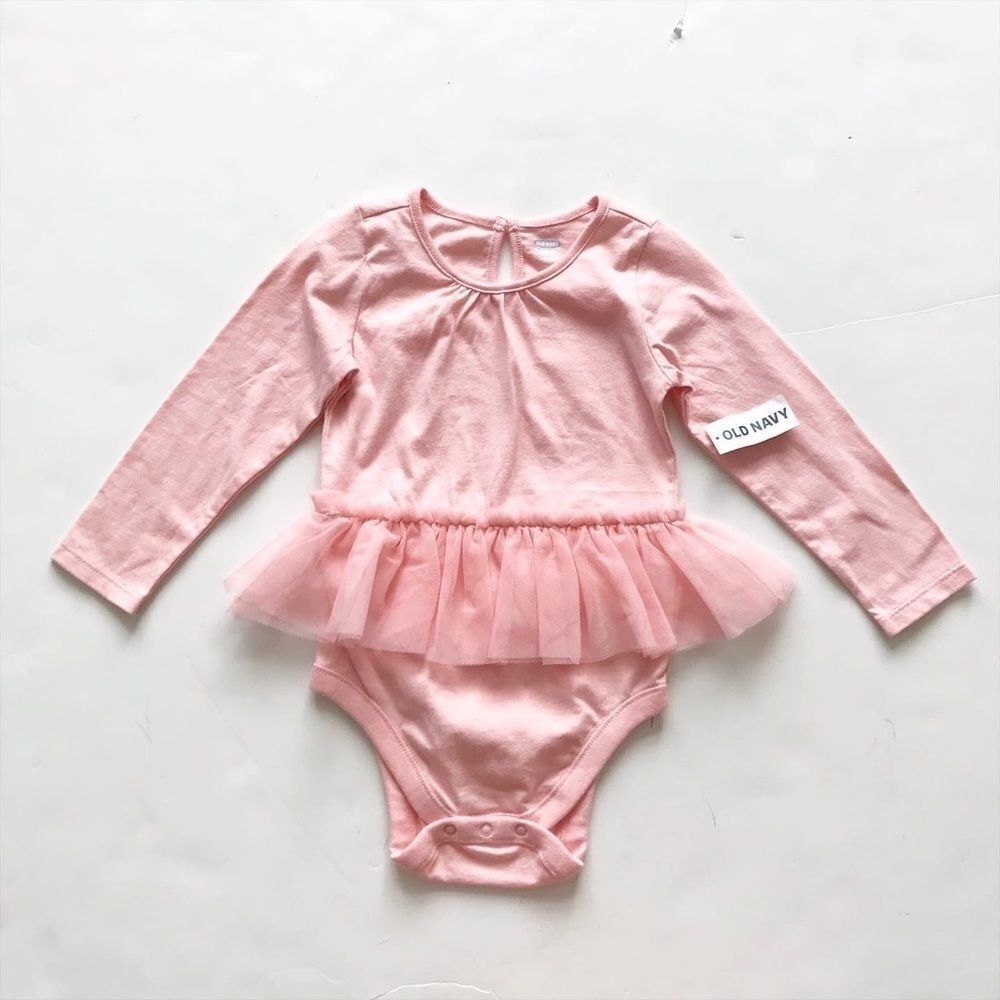 Old Navy NWTย LS pink tutuโdiaper shirt 18-24 month